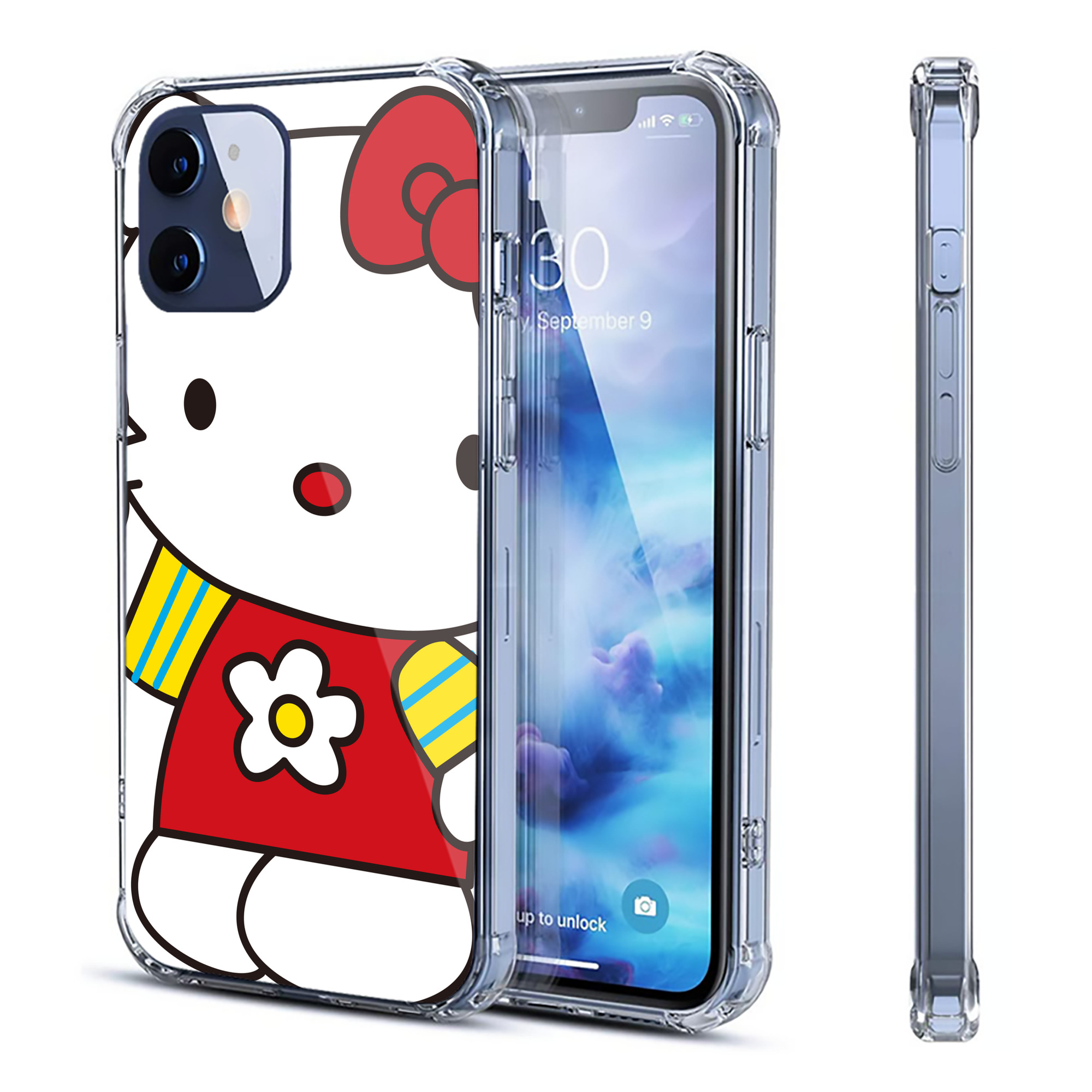 （画像用） Hello Kitty ハローキティ 【iPhone 12シリーズ対応】透明スマホケース（クリアソフトケース）